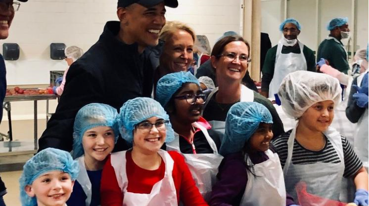 That feeling when President Obama walks into the food bank where you’re volunteering
